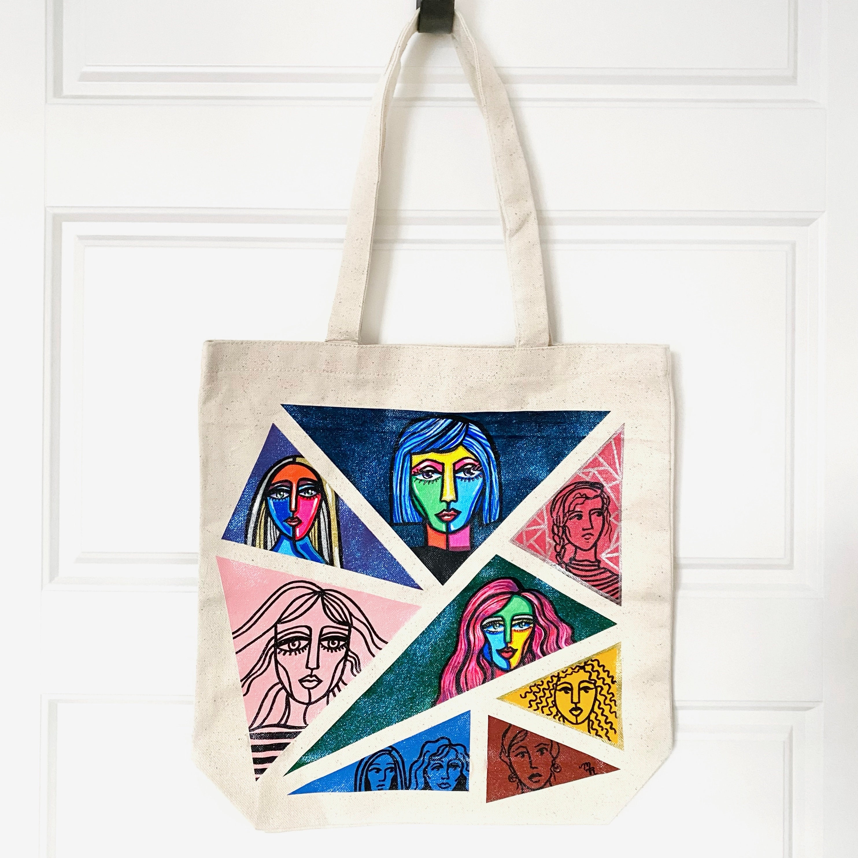 Hand-painted Feminine Abstraction Tote Bag | Abstract Tote Bag