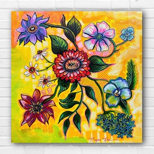 The Poetry of Flowers Original Painting | Floral Acrylic Painting