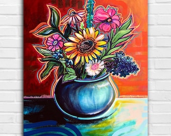 In Full Bloom Original Painting | Floral Acrylic Painting