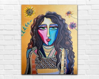 Aurielle origineel schilderij | Vrouwelijke abstractiecollectie