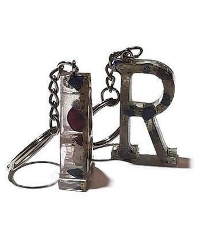 Epoxy Resin Letter Keychain, Handcrafted Personalized Alphabet Charm ...