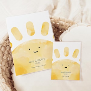 Set U-Heft und Impfpass personalisiert SUNNY, Geschenk zur Geburt, Schutzhülle mit Namen, Geschenkidee für Baby, süße Sonne für Kinder