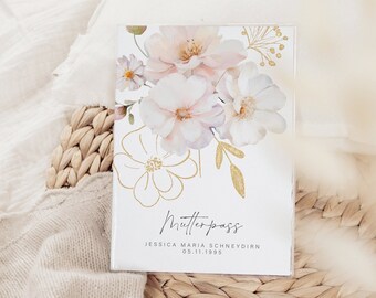 Maternity pass cover JESSICA MARIA personalized, protective cover with name, cover to protect documents, gift idea, family addition
