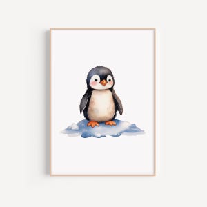 Poster Kinderzimmer PIET, süßer Pinguin, Kinderposter, Babyzimmer Bilder, Tierposter, Pinguin, Geschenk zur Geburt, Kinderzimmer Dekoration