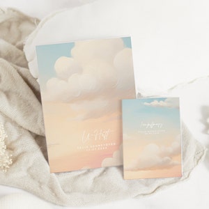 Set U-Heft und Impfpass personalisiert CELIA, Geschenk zur Geburt, Schutzhülle mit Namen, Geschenkidee für Baby, Vorsorgeheft, Wolken Design