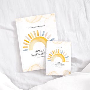 Personalisierte U-Heft und Impfpass Hülle SOLEA – Baby Schutzhülle für deinen kleinen Sonnenschein, Geschenk zur Geburt, Babygeschenk