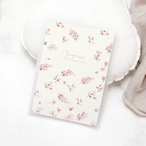 Personalisierte Zeugnismappe ROSIE mit rosa Blumen | Geschenk Einschulung Mädchen | Dokumentenmappe mit Namen | 20 Klarsichtfolien