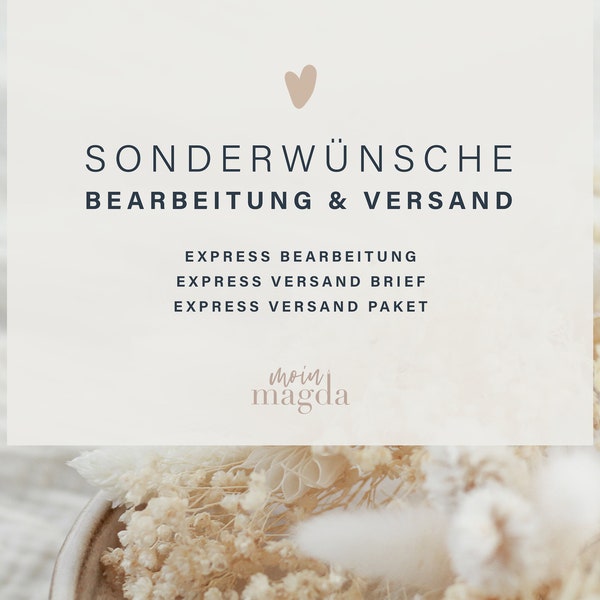 Express für Bearbeitung und Versand für MoinMagda-Produkte