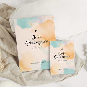 Set U-Heft und Impfpass JURI mit Namen, Schutzhüllen für Dokumente, Geschenk zur Geburt für Jungen und Mädchen, Geschenk fürs Baby