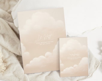 Set U-booklet and vaccination certificate personalized EVA, gift for birth, protective cover with name, gift idea for baby, precautionary booklet, cloud design