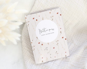 Personalized maternity record book cover JENNY with name, cover with modern design