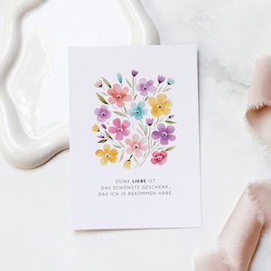 Muttertagskarte AYLA mit Blumen und liebevollem Spruch | Karte für Mama | Geschenk zum Muttertag | Dankeskarte Mama | Handmade