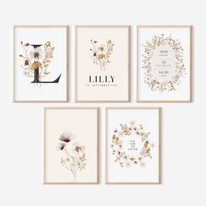 Geburtsposter Set "BLOOM" Drucke personalisiert