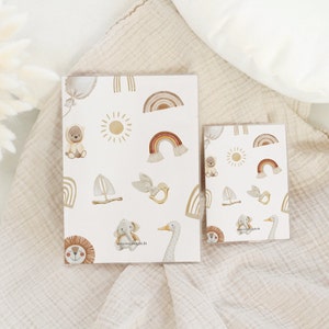 Set U-Heft und Impfpass personalisiert LENI, Geschenk zur Geburt, Schutzhülle mit Namen, Geschenkidee für Baby Mädchen und Jungen, Boho Bild 4