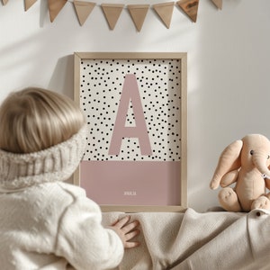 Namensposter KLEINE PUNKTE fürs Kinderzimmer, Geschenkidee zur Geburt, personalisiertes Wandbild, Poster für Kinder, Kinderzimmer Dekoration