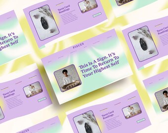 May include: A purple and green gradient background with the text "This is a sign. It's time to return to your highest self."  The text is in a bold, sans-serif font.  The background has a blurred, tie-dye effect.  The image also includes the text "Tarot Card Readings" and "Pisces".