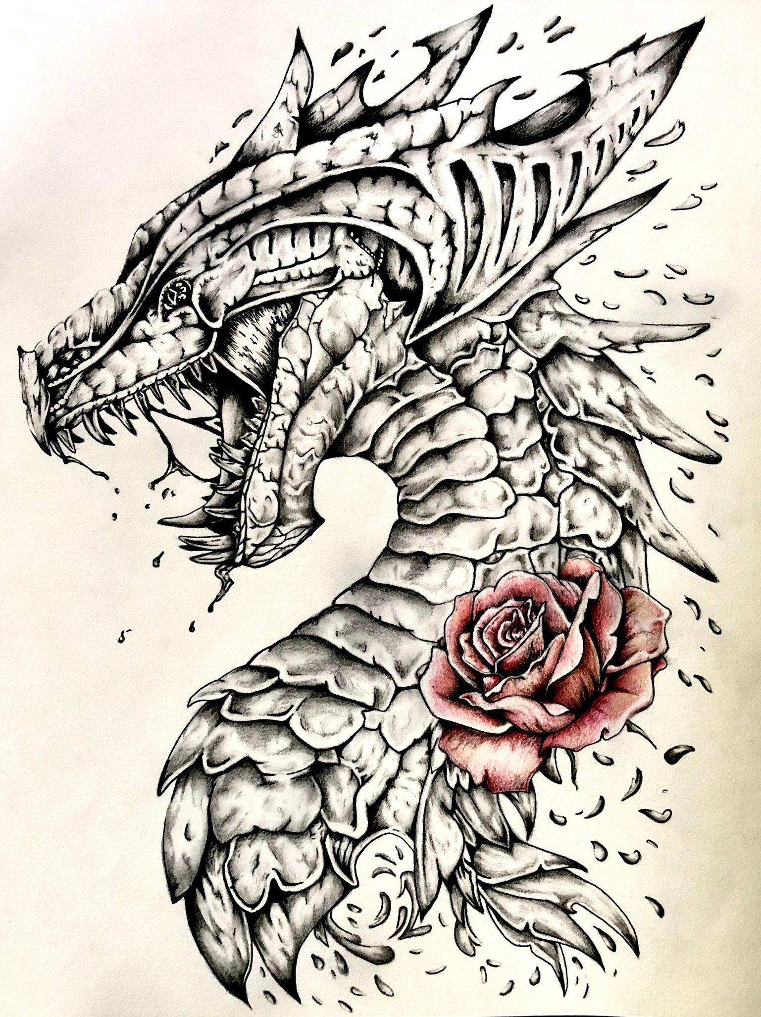 Dragon drawing print