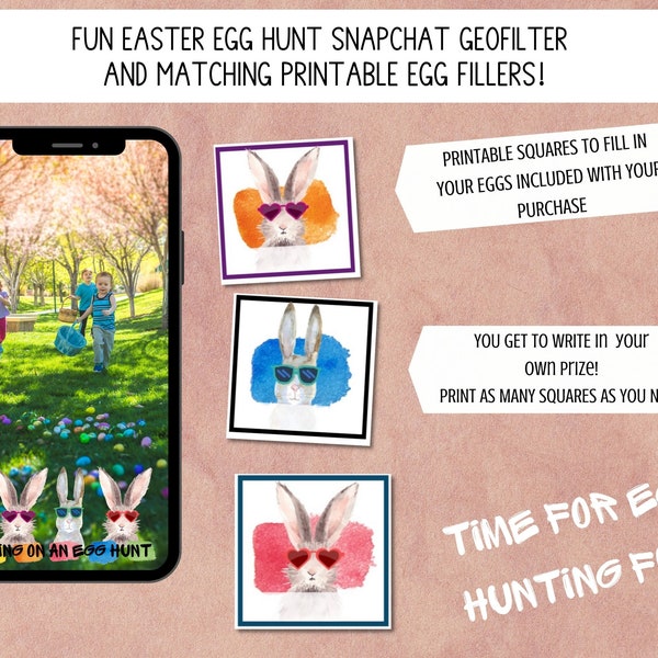 Snapchat Geofilter, Easter Egg Hunt Filter, Easter Egg Hunt Game, Geotag, Snapchat Filter, On Demand Filter, Printable Game, Egg Hunt Game