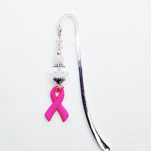 Book mark, silver and pink.