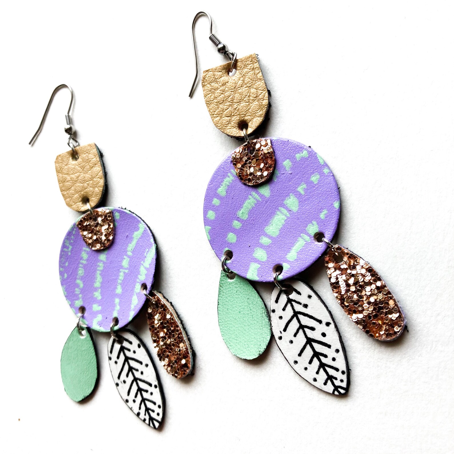 Colourful Earrings Scandi Earrings Ethnic Earrings Boho Etsy