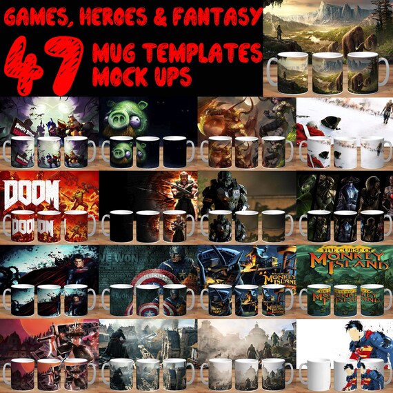 Download Games Heroes And Fantasy 47 Mug Templates And Mock Ups Etsy