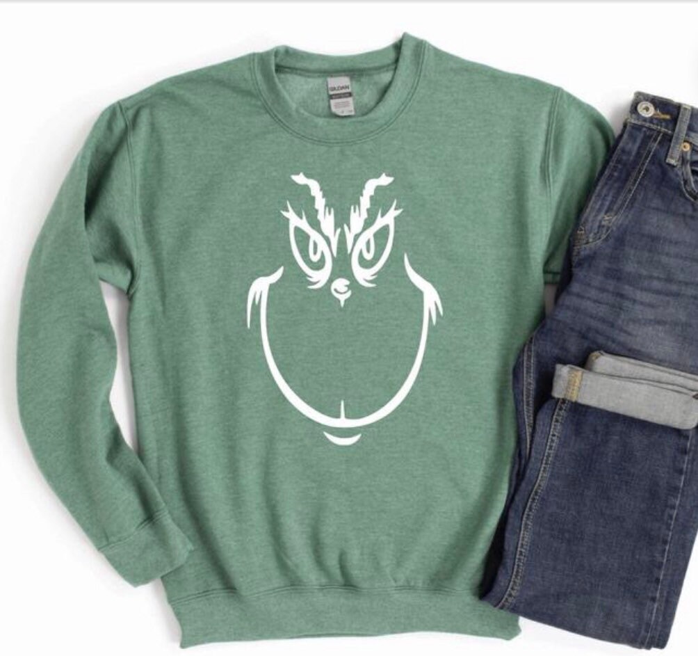 grinch face sweater