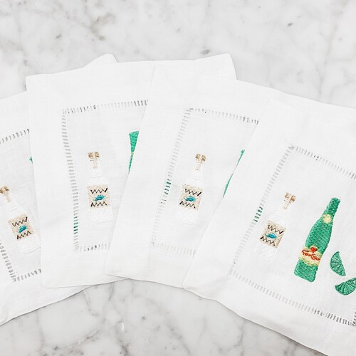 Aperol Spritz Cocktail Napkins Bar Cart Decor Linen Cocktail Etsy