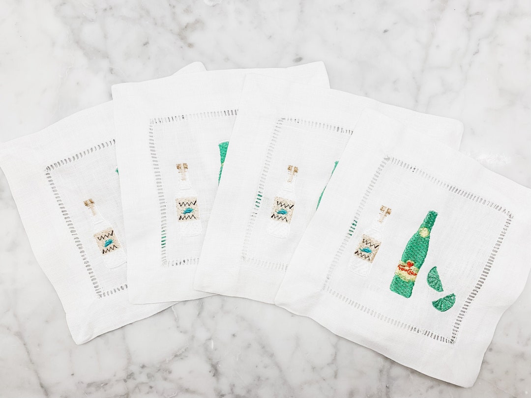 Ranch Water Cocktail Napkins, Ranch Water Linen Napkins, Tequila Cocktail Napkins, Hostess Gift