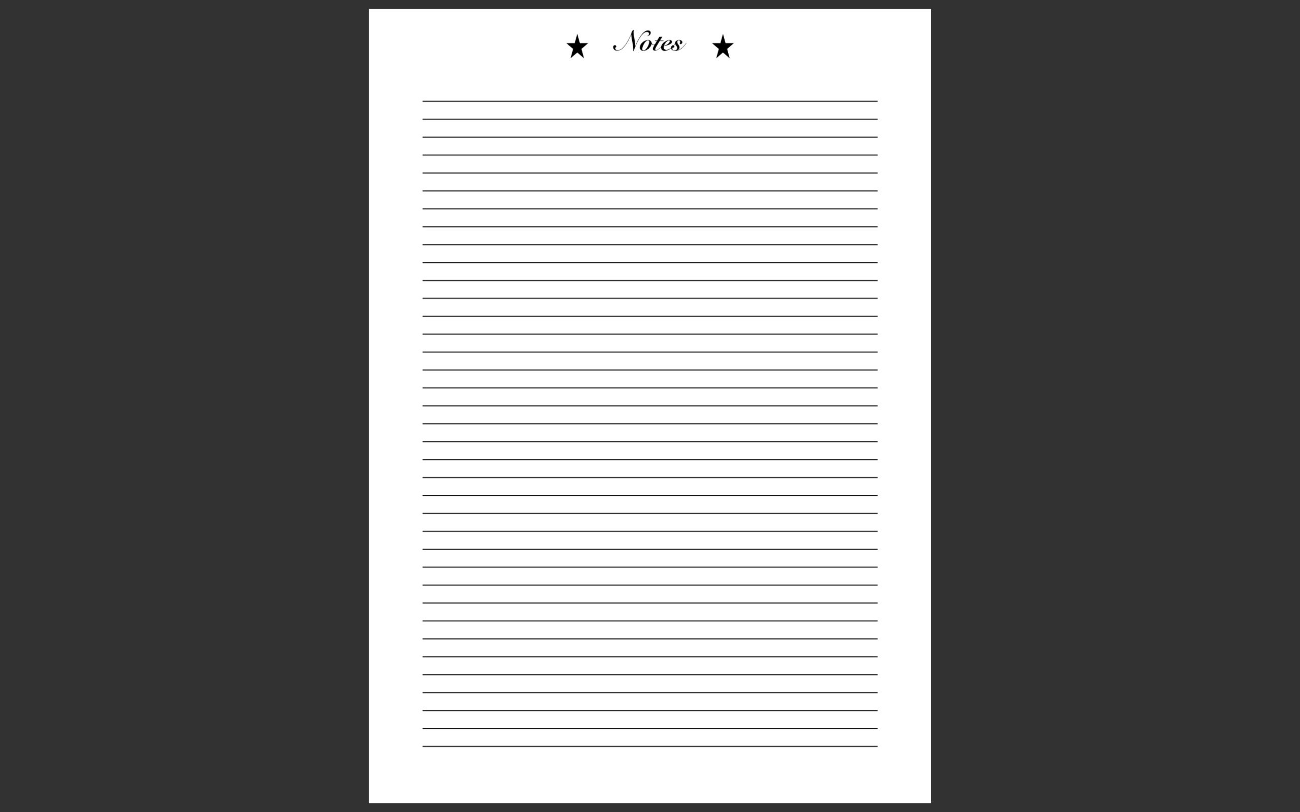 printable lined paper for notes etsy