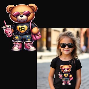Cool  teddy bear png files for sublimation shirt sublimation png for Colorful png design,hoodie designs,sublimation designs for shirts