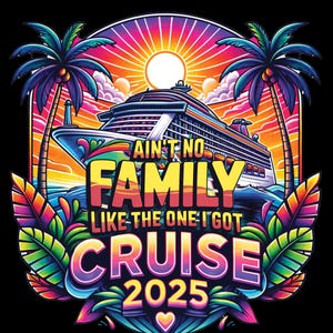 Cruise 2025 Watercolor PNG | Tropical Sublimation | Vacation Digital Download | Trendy Travel Design Popular Cruise Ship PNG
