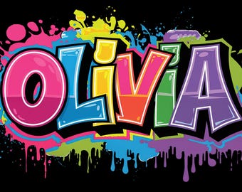 Olivia Custom Personalized Png, Sublimation Design, Colorful Neon Png, Teacher Png, Back To School Png, T-Shirt Design, Instant Download