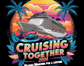 Cruising Together 2024 Watercolor PNG | Tropical Sublimation | Vacation Digital Download | Trendy Travel Design Popular Cruise Ship PNG