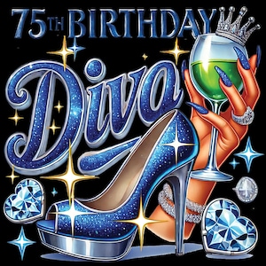 Birthday Diva&#39;s Entourage PNG Sublimation Design  Birthday Party Queen  Instant Download Sublimate Design Popular bday party trendy design