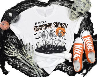 Esqueleto retro Halloween Png, Otoño de moda Png, Temporada espeluznante Png, Cementerio Smash Png, Estilo vintage de gran tamaño Png