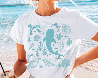 Beach Png, Boho Nautical Sublimation Design, Aesthetic Flower,Summer Retro Coquette Whale PNG |Beach Vacation Design  |Boho Ocean Trip PNG