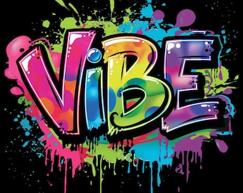Vibe Png, Sublimation Design, Colorful Neon Png, Teacher Png, Back To School Png, T-Shirt Design, Instant Download Png, DTF