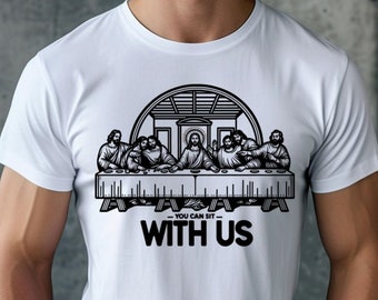 Divine Christian: Jesus Last Supper Disciples Sublimation Design - Faith Shirt PNG Digital Download - Inspirational Religious Artwork png