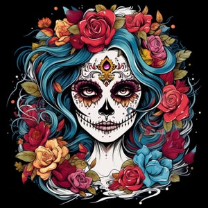 3D Dia de los Muertos Halloween Art Trending Unique Spooktacular Home Decor Greeting Cards Catrina Decor Colorful 3D Design Trendy Decor