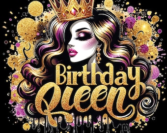 Birthday queen png sublimation design download, birthday party png, birthday png design,birthday png, sublimate design download gift 300 dpi