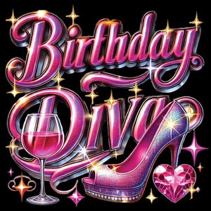 Birthday Diva Blue PNG Sublimation Design  Birthday Party Queen PNG  Instant Download Sublimate Design, Popular bday party png trendy design
