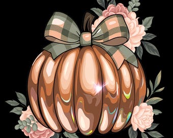 Coquette Bow Pumpkin Png, Sparkly Pumpkin Png, Fall Bow Shirt Design, Fall Bow Sublimation, Pumpkin Patch Png, Thanksgiving Png, Fall Png