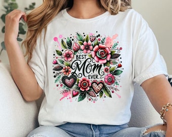 Beste moeder ooit PNG, Moederdag sublimatie ontwerp downloaden, bloemen moeder clipart, Moederdag png, moeder met luipaardprint trendy trendy ontwerpen sublimeren