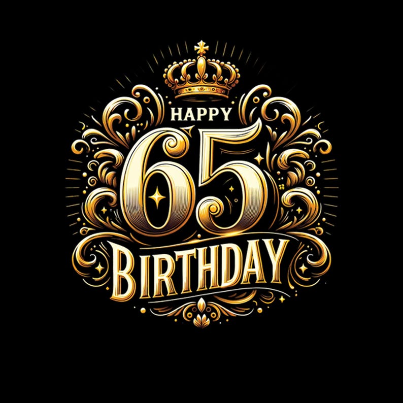 65th Birthday Png Sublimation Design Download, Birthday Party Png ...