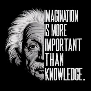 Einstein Quote T-Shirt Design - &#39;Imagination is More Important Than Knowledge&#39; Digital PNG Download for Shirts and Apparel