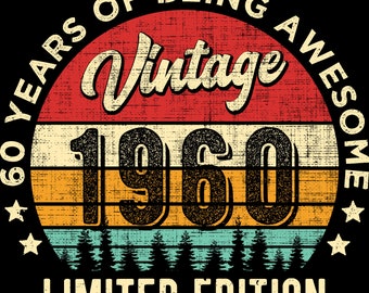 Vintage 1960 png Digital Download Sublimation Screen Print Design Graphic popular