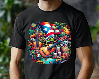 Trendy Puerto Rico Sublimation PNGs: Flag & Cultural Designs for Download - Perfect for DIY Crafts Digital Download.