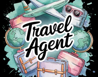 Travel Agent PNG | World Traveler Design |Girls Trip Trendy Digital Download | Perfect for Travel Lovers | Vacation Vibes Clipart,Trendy png