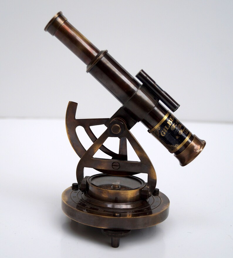 Solid brass 5 Alidade telescope theodolite with compass Etsy