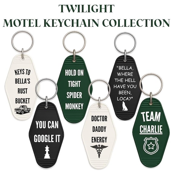 Motel Keychain: Funny Vampire Key Tag - Retro Fan Gift